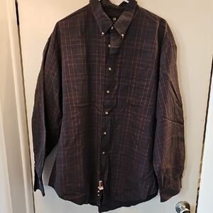 Mens Nordstrom Blue and Red Casual Button Down Shirt